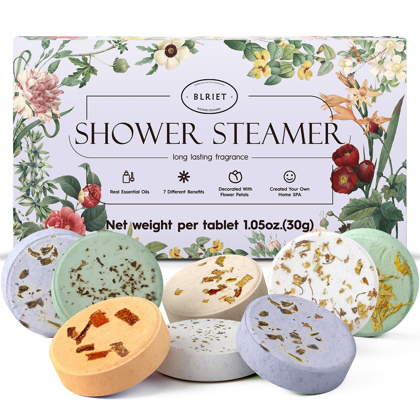 Shower Steamers Aromatherapy Christmas Gifts Stocking Stuffers for Women 8 PCS Lavender