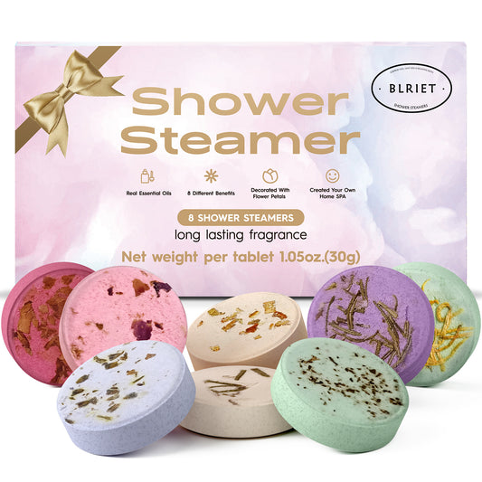 BLRIET Shower Steamers Aromatherapy Stocking Stuffers Christmas Gifts for Women 8 PCS Fruit